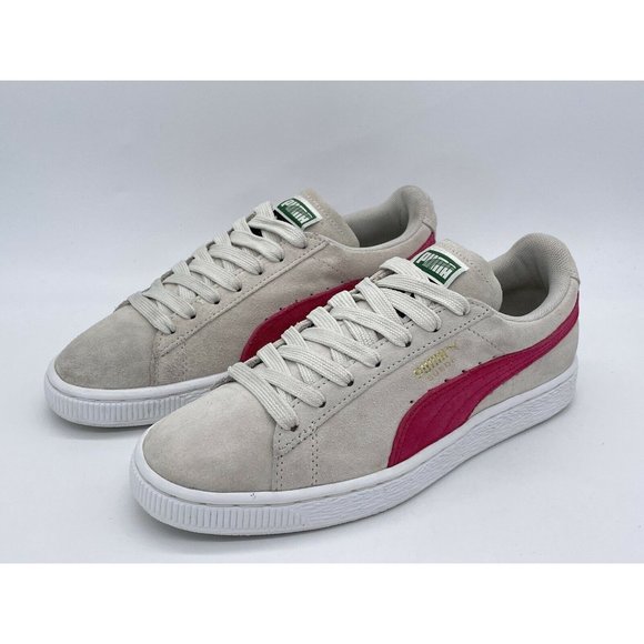 Puma Shoes - Puma Women's Suede Beige/Red/White Sneaker Lace-Up Low Top Shoes Size 6.5 US
